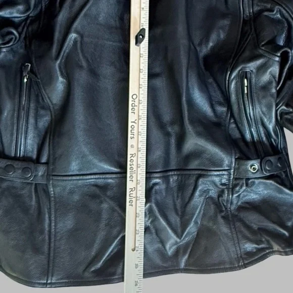 Fieldsheer Leather Motorcycle Jacket Mens 42 Black Armor Vented Riding - Picture 5 of 8